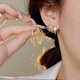 thumbnail image 2 of Sterling Silver Cubic Zirconia Half Hoop Stud Earrings Looks Like 4 Gold Hoop Earrings for Women, 2 of 4