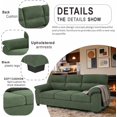 thumbnail image 4 of 81" 3 Seater Chenille Sofa, Comfy Upholstered Tufted Couch with Wide Armrests for Living Room, Apartment, Office (Dark Green), 4 of 8