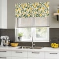 thumbnail image 4 of Lemon Flower Curtain Valances for Windows, Kitchen Valance Window Treatments Panel 2 Pack, Green Leaf Fruit Botanical Plant Yellow Rod Pocket Short Curtains for Bathroom Bedroom 60 x 18 Inch, 4 of 8