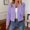 Purple, variant on Women's Crew Neck Open Front Cropped Blazer Jacket, Long Sleeve Decorative Cuff Button Solid Office Suit Coat for 2026 Spring Fall Business Daily Layering