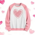 thumbnail image 5 of Tdoqot Girls Heart Print Sweatshirt- Long Sleeve Pullover Casual Cute Kids Spring Tops Pink Size 4, 5 of 5