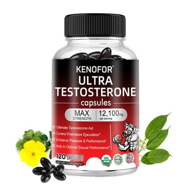 Ultra Testosterone Booster - Energy Supplement, Testosterone Support for Men with Maca Ashwagandha and More - 120 Capsules