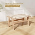 thumbnail image 3 of Costway Teak Wood Ottoman Footstool with Braided Rope for Living Room Bedroom Office, 3 of 7