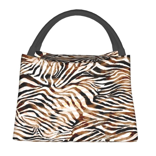 Fotbe Watercolor Zebra Bolsa Térmica Portátil con Estampado, Bolsa de Entrega de Alimentos Aislada, Bolsa Reutilizable de Gran Capacidad para Comidas y Supermercado