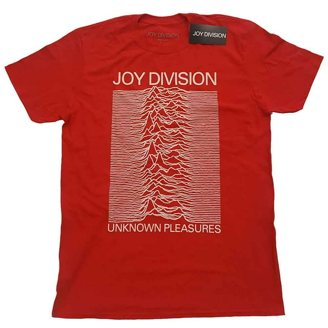 Joy Division Unisex T-Shirt Unknown Pleasures White On Red