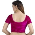 thumbnail image 3 of Chandrakala Women's Readymade Velvet Indian Ethnic Saree Blouse Crop Top Stretchable Choli-2X-Large, Magenta (B130MAG6), 3 of 3