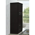thumbnail image 4 of Hodedah Import 3 Door Armoire with Rod, Shelves, and 2 Drawers, Chocolate, 4 of 6