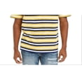 thumbnail image 3 of Guess Men's Logo Graphic Stripe T-Shirt Yellow Size Small, 3 of 3