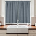 thumbnail image 2 of Ambesonne Japanese Kitchen Curtains, Geometric Floral Motif, 55"x39", Charcoal Grey Dark Blue, 2 of 3