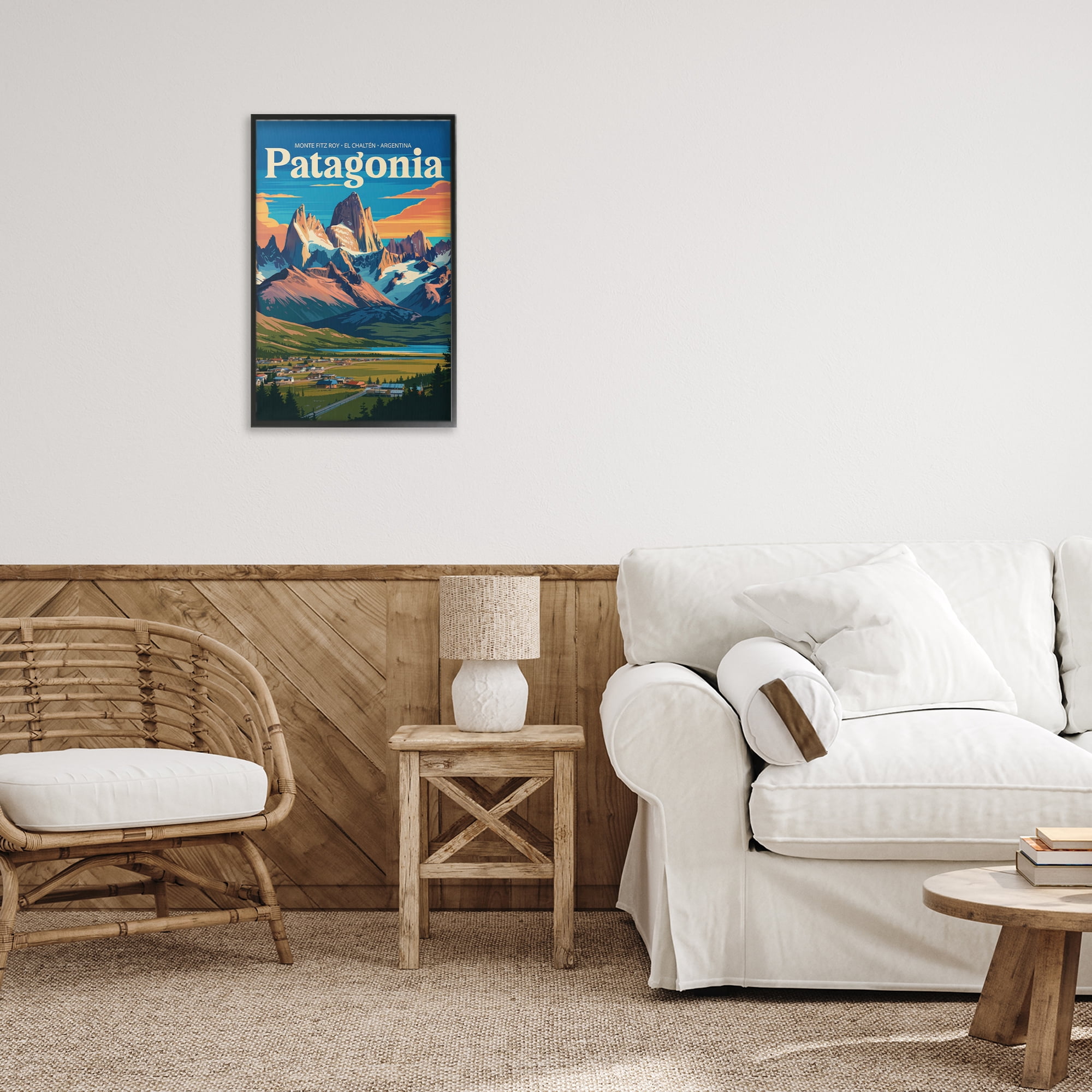 Stupell Industries Patagonia Valley Landscape Black Framed Giclee Art, design by Andreas Magnusson