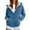 a-Blue62160, variant on Women's Coat Autumn Winter Plush Lined Hooded Jacket With Heart Print Long Sleeve Zipper Cozy Cute Style Versatile Coat For Casual Daily Streetwear Activities Warm Outerwear
