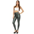 thumbnail image 2 of Sakkas Matte Liquid High Waist Stretch Leggings - Made in USA - Gray - Medium, 2 of 6