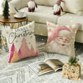 thumbnail image 3 of Wishrage Pink Christmas Throw Pillow Covers 18x18 Inch Santa Claus Christmas Tree Decorative Pillows for Couch Sofa Bed Home Winter Holiday Decor, 3 of 7