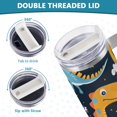 thumbnail image 5 of Dinosaurs in Space 40 oz Tumbler with Handle Insulated&nbsp;Travel Mug&nbsp;Lid Straw Leak Proof Steel Vacuum Water Bottles Glasses Fits in Car Cup Holder, 5 of 7