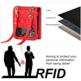 thumbnail image 5 of Crossbody Wallet Case for Samsung Galaxy Z Flip 4, Purse with Credit Card Slot Holder RFID Blocking PU Leather Adjustable Lanyard Detachable Strap Wrist for Women (Red), 5 of 14