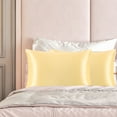 thumbnail image 2 of PiccoCasa Set of 2 Queen Satin Pillowcase Durable&Soft Zippered Gold, 2 of 7