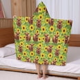 thumbnail image 5 of Highland Cow Sunflower Field Pattern Hooded Bath Towel，50"x30" for Ages 3 To 12 Kids, Quick Dry Lightweight Soft Microfiber Hood Beach Towel Cover Up for Kids, 5 of 7