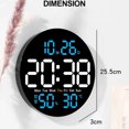 thumbnail image 2 of Reloj de pared LED con control remoto con alarmas duales, calendario y pantalla de temperatura para decoración del hogar. Brillo ajustable, 2 of 5