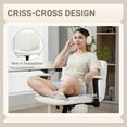 thumbnail image 4 of HOMCOM Criss Cross Chair with Arms, Wheels, Wide Office Chair, Cream White, 4 of 10
