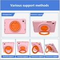 thumbnail image 4 of Decase Rugged Tablet Shell for Samsung Galaxy Tab A8 10.5 inch 2022 Model SM-X200/X205/X207,EVA Kids Friendly Heavy Cover With Ring Handle Grip Rotating Stand & Shoulder Strap for Samsung Tab A8,Pink, 4 of 7