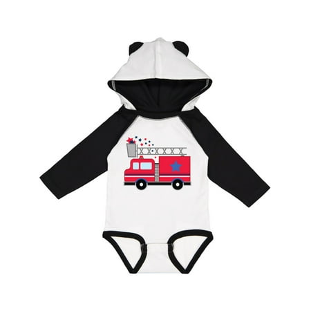 

Inktastic 4th of July Firetruck with Red and Blue Stars Gift Baby Boy or Baby Girl Long Sleeve Bodysuit