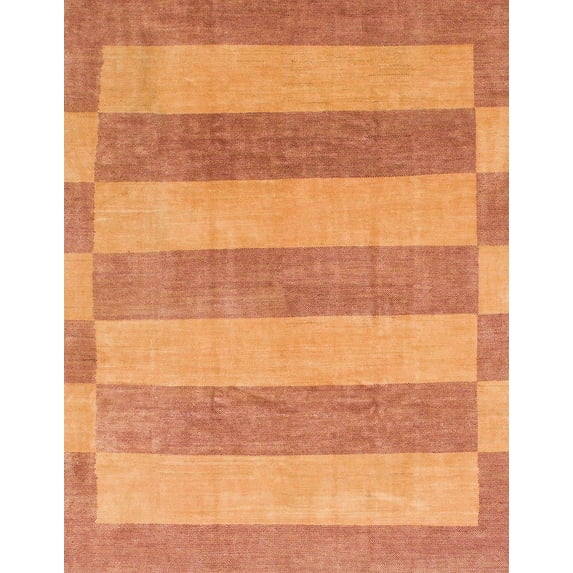 Ahgly Company Indoor Rectangle Abstract Bright Orange Abstract Area Rugs, 7' x 9'