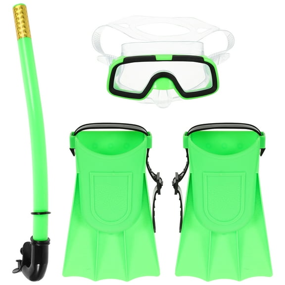DECORNIJIA snorkeling goggles for kids Set Light Green Anti-Fog Free Diving 1 Set