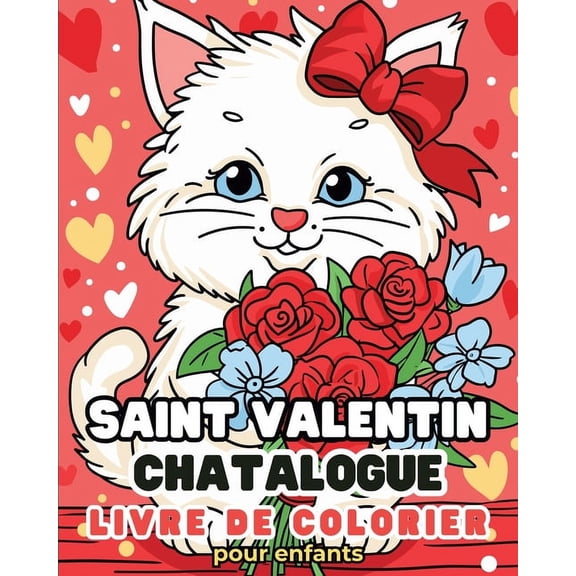Saint Valentin - Chatalogue - Livre de coloriage: Chats adorables pour garÃ§ons et filles de 2-3 ans, 4-5 ans, 5-6 ans, (Paperback)
