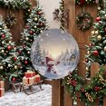 thumbnail image 5 of Welcome Sign for Front Door, Christmas Snowman Round Metal Wall Art Wreaths, Winter Farmhouse Xmas Tree Snowy Landscape Outdoor Indoor Wall Hanging Sign for Porch Decor Housewarming Gifts 11.8 Inch, 5 of 8