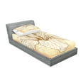 thumbnail image 2 of Ambesonne Floral Fitted Sheet & Pillow Sham Set, Large Hibiscus Flower Petals, Twin, Peach Salmon, 2 of 2
