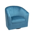 thumbnail image 3 of Ariana 360 Degree Swivel Barrel Chairs, Swivel Accent Chairs for Living Room with Armrest, Bucket Chairs for Home, Modern Accent Chairs, Small Club Chairs for Small Spaces - Turquoise, Microfiber, 3 of 10