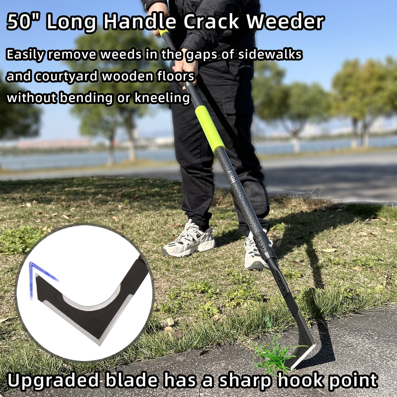 YARTTING Crack Weeder, Manual Crevice Weeding Tool with Adjustable Handle, Weed Puller Tool for Garden Sidewalk Yard Grass Paver Deck Boards Wall Gaps