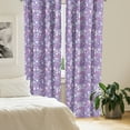 thumbnail image 2 of Ambesonne Floral Window Curtains, Retro Colored Flower Print, Each 28" W x 95" L, Soft Pink Lavender Blue, 2 of 4