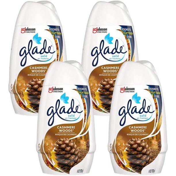 Glade Solid Air Freshener Cashmere Woods 6 Ounce (Pack 4)