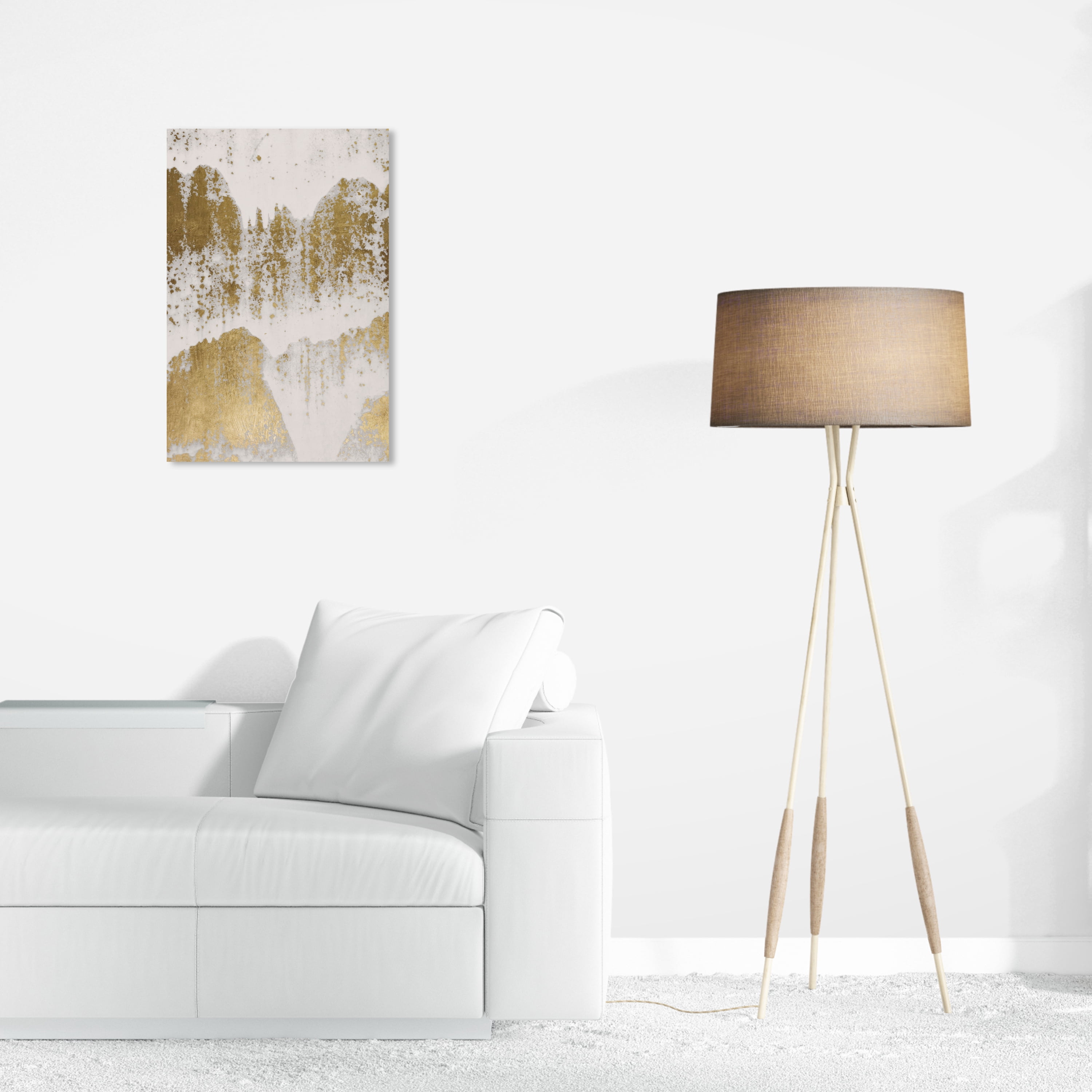 Golden Metal Rust Abstract Wall Art Print Gold 16x24