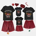 thumbnail image 1 of Pijamas familiares a juego de Navidad, conjunto de Pijamas cortos negros de Dachshund a través de la nieve, 1 of 3