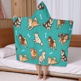thumbnail image 5 of Cartoon Shiba Inu Dog Hooded Bath Towel，50"x30" for Ages 3 To 12 Kids, Quick Dry Lightweight Soft Microfiber Hood Beach Towel Cover Up for Kids, 5 of 7