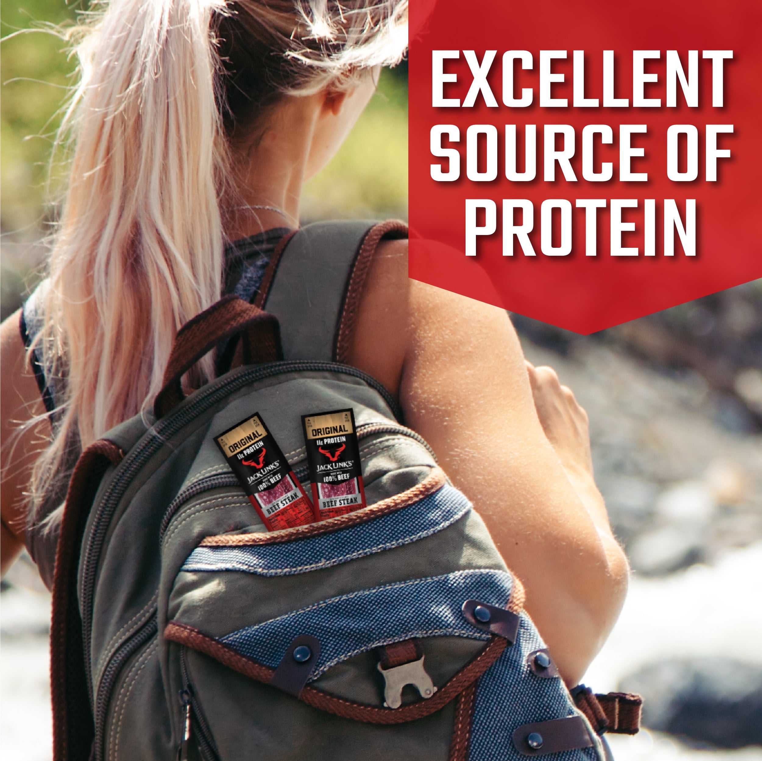 Jack Link’s Beef Steaks, Original, Made with 100% Beef, 11g of protein per steak, 1 oz Steak