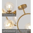 thumbnail image 4 of ADISUN Modern Ceiling Light Gold Flush Mount Lights 3 Glass Lampshades Mid-Century Brass Semi Ceiling Lighting Fixture for Kitchen Island Dining Bedroom Entryway, 4 of 10