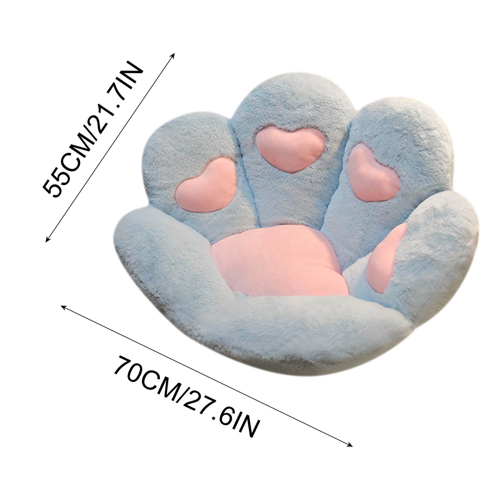 Hvmvliv Chair Cushions Cats Paw Cushion Soft Cute Chair Plush Cushions Shape Lazy Pillows for Chair Floor Cute Seat for Girl Gift, Dining Room Bedroom Decor(70x55cm) Blue