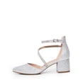 thumbnail image 2 of Zapatos de Tacón para Mujer DREAM PAIRS con Correa en el Tobillo y Punta en Plata, 2 of 8