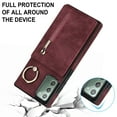 thumbnail image 5 of Feishell for Samsung Note 20, Case Wallet with Card Holder Functional Two Way Kickstand Durable Zipper Pocket RFID Blocking Leather Protective Leather for Samsung Galaxy Note 20, Winered, 5 of 12