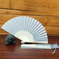 thumbnail image 4 of Dbuoem Silk Folding Fan Bamboo Hand Fans with Organza Bags Wedding Guests Fans Party Decoration, 4 of 8