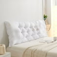 thumbnail image 2 of Clearance! Headboard Pillow Upholstered Wall Mounted Headboard Dorm Bed Large Bolster Headboard Positioning Support Reading Pillow Cushion 20"x47" F, 2 of 6