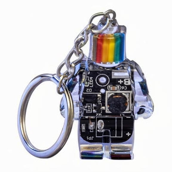 Fast Reach Electronic Robot Keychain Handmade Jewelry Key Rings for Phone Stylish Jewelry Black