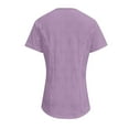 thumbnail image 5 of EchfiProm Womens Tops Eyelet Purple T-Shirts Solid Pullover Fall Short Sleeve for Ladies Lace, 5 of 5