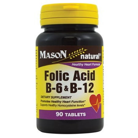 Mason Natural Folic Acid B-6 & B12 Tablets, 90 Ct