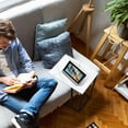 thumbnail image 4 of C Shaped Side Table Set of 2, Marble End Table for Sofa and Bed, Couch Table That Slide Under, Snack Side Table for Living Room, Bedroom or Small Spaces, White and Black, 4 of 17