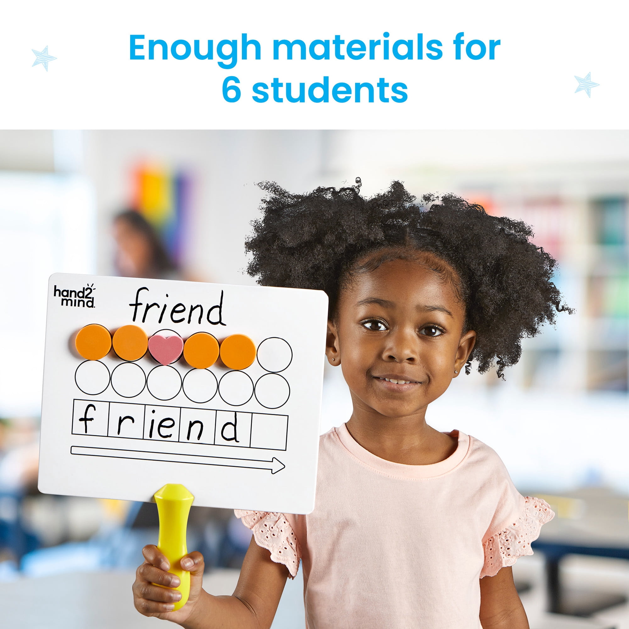 hand2mind Elkonin Box Magnetic Answer Board, Word Mapping Paddles, Elkonin Boxes Dry Erase&nbsp;Blending Board, Phonemic Awareness, Phonics Manipulatives