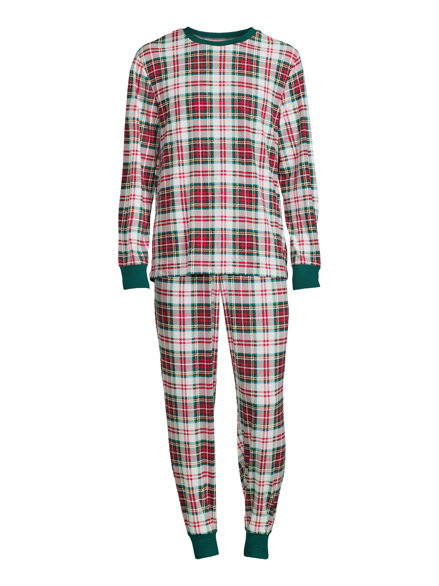 Jolly Jammies Men's Holiday Plaid Matching Christmas Pajamas Set, 2-Piece, Sizes S-XXL